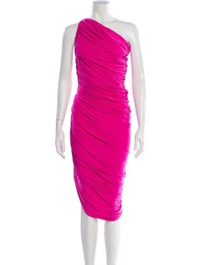 Pre-owned Norma Kamali One-shoulder Midi Length Dress In Pink