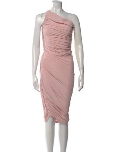 Pre-owned Norma Kamali One-shoulder Midi Length Dress In Pink
