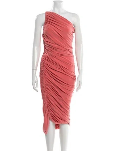 Pre-owned Norma Kamali One-shoulder Midi Length Dress In Pink