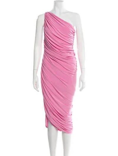 Pre-owned Norma Kamali One-shoulder Midi Length Dress In Pink