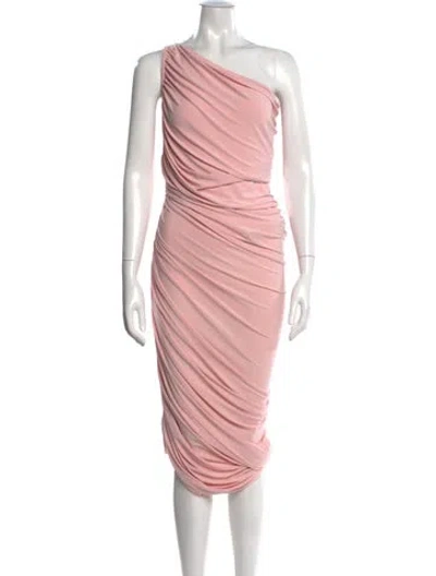 Pre-owned Norma Kamali One-shoulder Midi Length Dress In Pink