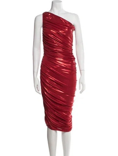 Pre-owned Norma Kamali One-shoulder Midi Length Dress In Pink