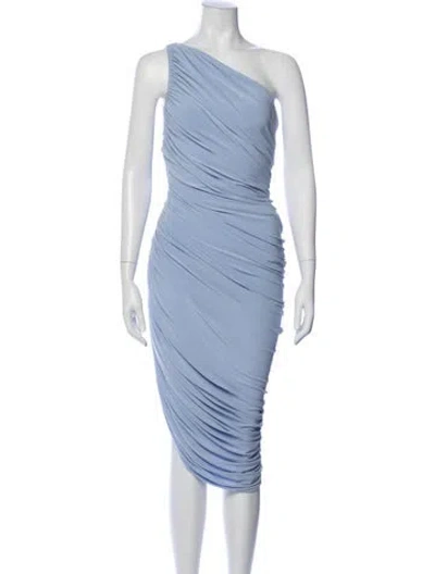 Pre-owned Norma Kamali One-shoulder Midi Length Dress In Purple