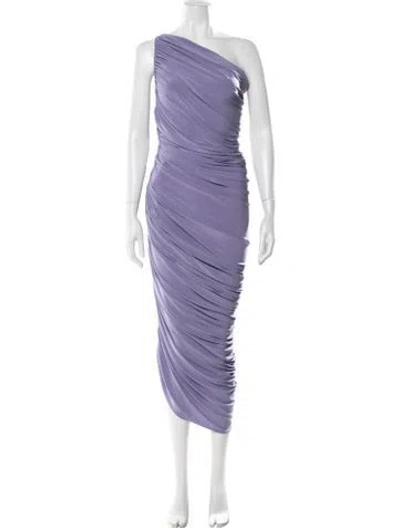Pre-owned Norma Kamali One-shoulder Midi Length Dress In Purple