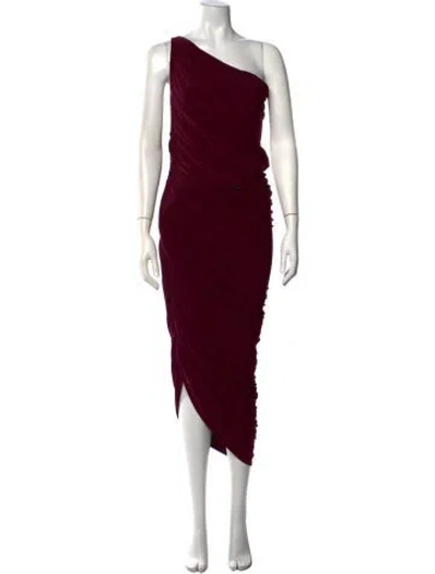Pre-owned Norma Kamali One-shoulder Midi Length Dress In Purple