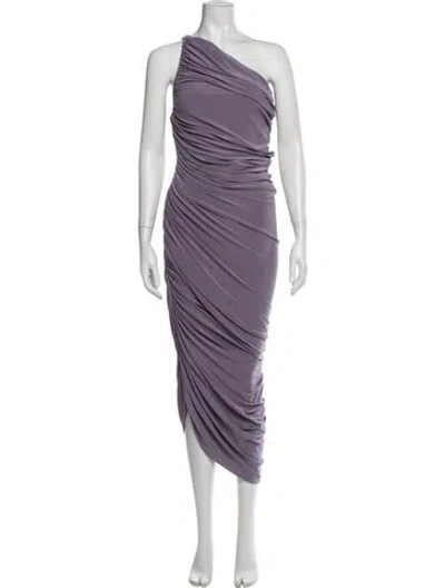 Pre-owned Norma Kamali One-shoulder Midi Length Dress In Purple