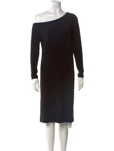 Pre-owned Norma Kamali One-shoulder Midi Length Dress W/ Tags In Black