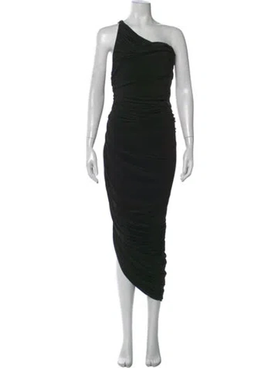 Pre-owned Norma Kamali One-shoulder Midi Length Dress W/ Tags In Black