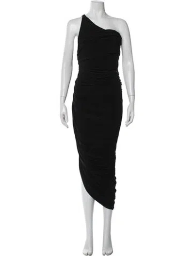 Pre-owned Norma Kamali One-shoulder Midi Length Dress W/ Tags In Black