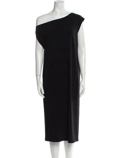 Pre-owned Norma Kamali One-shoulder Midi Length Dress W/ Tags In Blue