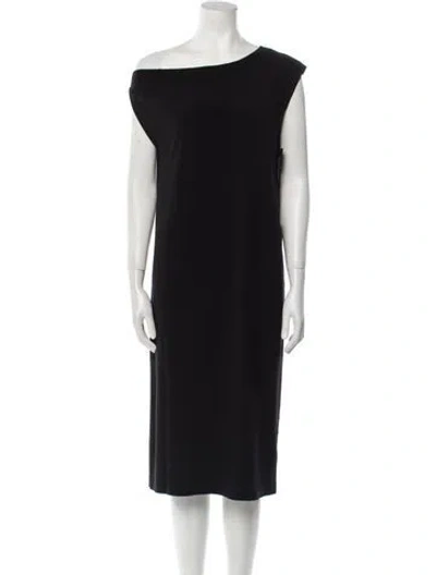Pre-owned Norma Kamali One-shoulder Midi Length Dress W/ Tags In Blue