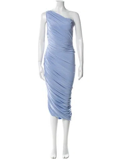Pre-owned Norma Kamali One-shoulder Midi Length Dress W/ Tags In Blue