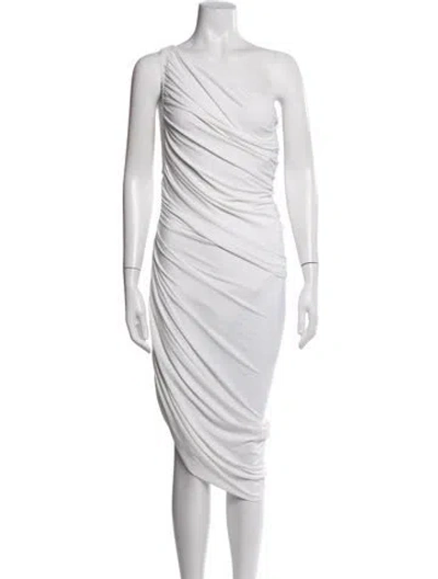 Pre-owned Norma Kamali One-shoulder Midi Length Dress W/ Tags In Neutrals
