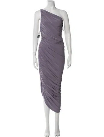 Pre-owned Norma Kamali One-shoulder Midi Length Dress W/ Tags In Purple