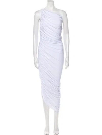 Pre-owned Norma Kamali One-shoulder Midi Length Dress W/ Tags In White