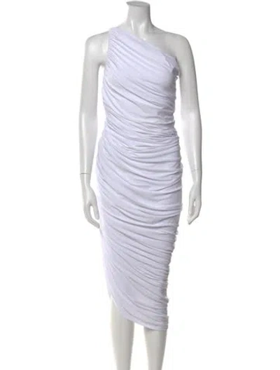 Pre-owned Norma Kamali One-shoulder Midi Length Dress In White