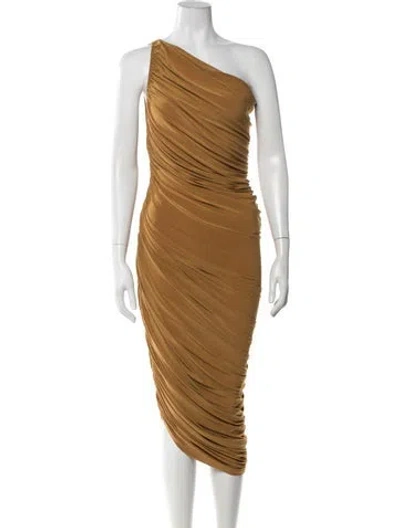 Pre-owned Norma Kamali One-shoulder Midi Length Dress In Yellow