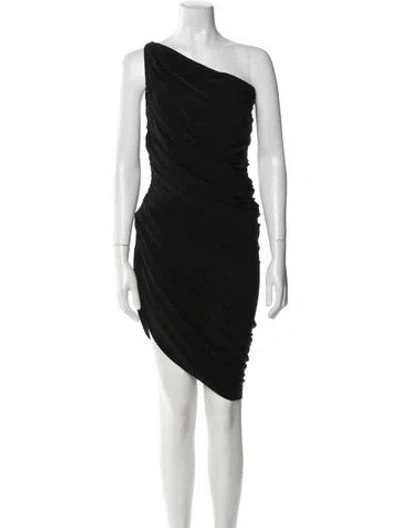 Pre-owned Norma Kamali One-shoulder Mini Dress In Black