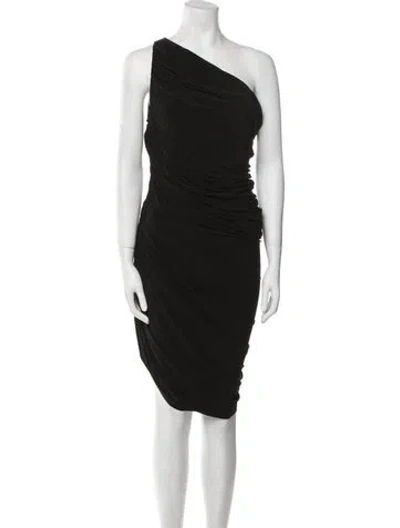 Pre-owned Norma Kamali One-shoulder Mini Dress In Black