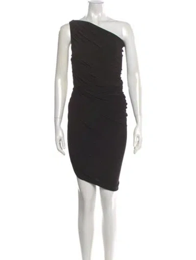 Pre-owned Norma Kamali One-shoulder Mini Dress In Black