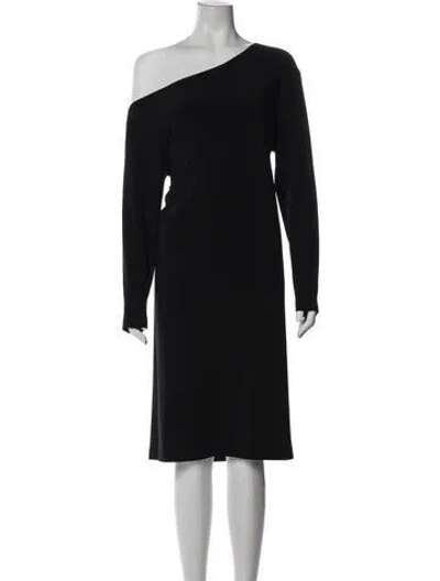 Pre-owned Norma Kamali One-shoulder Mini Dress In Black