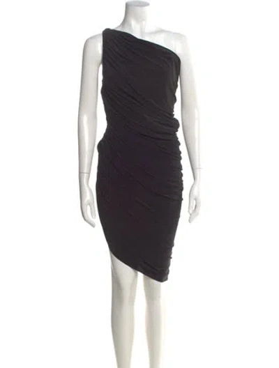Pre-owned Norma Kamali One-shoulder Mini Dress In Black