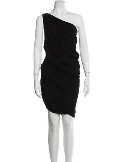 Pre-owned Norma Kamali One-shoulder Mini Dress In Black