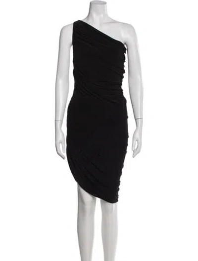 Pre-owned Norma Kamali One-shoulder Mini Dress In Black