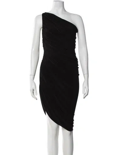 Pre-owned Norma Kamali One-shoulder Mini Dress In Black