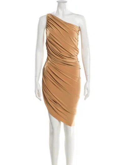 Pre-owned Norma Kamali One-shoulder Mini Dress In Brown