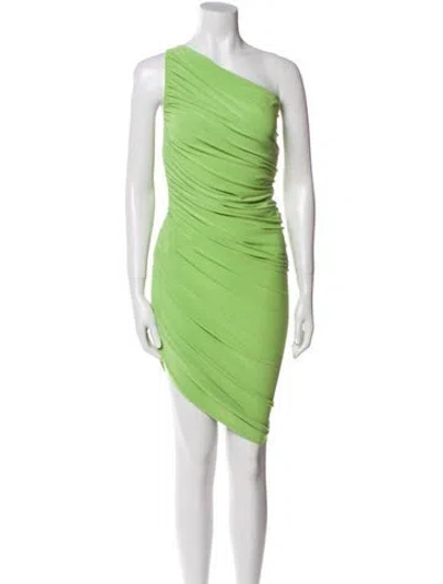 Pre-owned Norma Kamali One-shoulder Mini Dress In Green