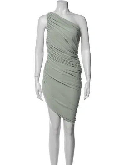 Pre-owned Norma Kamali One-shoulder Mini Dress In Green