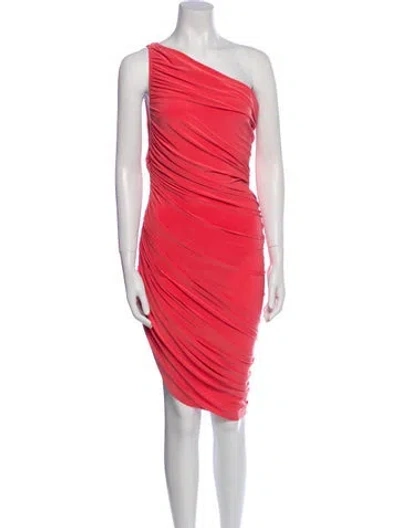 Pre-owned Norma Kamali One-shoulder Mini Dress In Pink