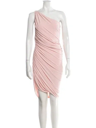 Pre-owned Norma Kamali One-shoulder Mini Dress In Pink