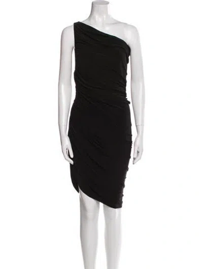 Pre-owned Norma Kamali One-shoulder Mini Dress W/ Tags In Black