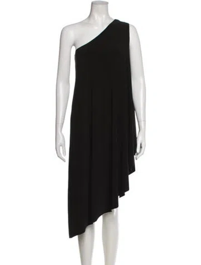 Pre-owned Norma Kamali One-shoulder Mini Dress W/ Tags In Black