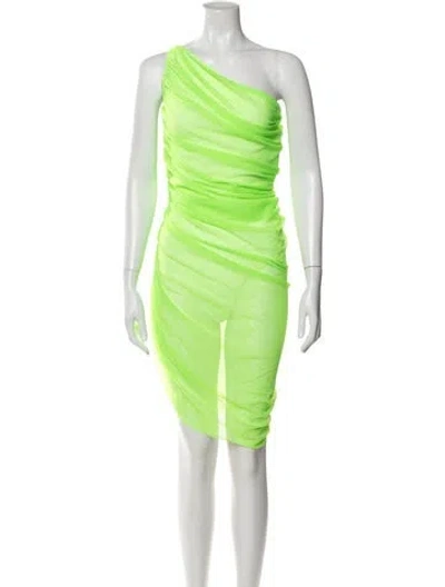 Pre-owned Norma Kamali One-shoulder Mini Dress W/ Tags In Green