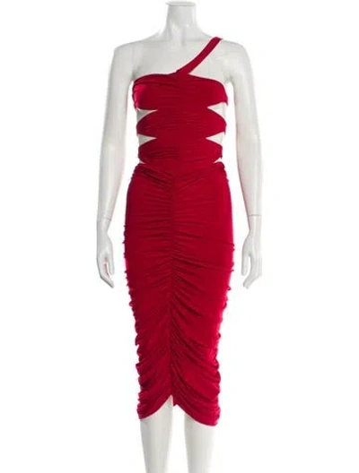 Pre-owned Norma Kamali One-shoulder Mini Dress W/ Tags In Red