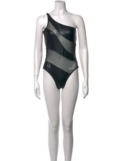 Pre-owned Norma Kamali One-shoulder Sleeveless Bodysuit In Black