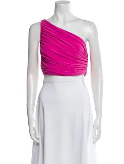 Pre-owned Norma Kamali One-shoulder Sleeveless Crop Top In Pink