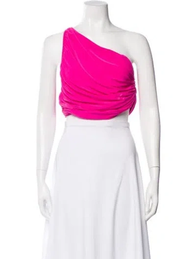 Pre-owned Norma Kamali One-shoulder Sleeveless Crop Top In Pink