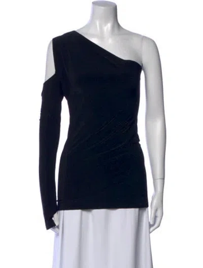 Pre-owned Norma Kamali One-shoulder Sleeveless Top In Black