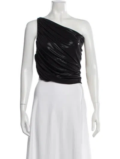 Pre-owned Norma Kamali One-shoulder Sleeveless Top In Black