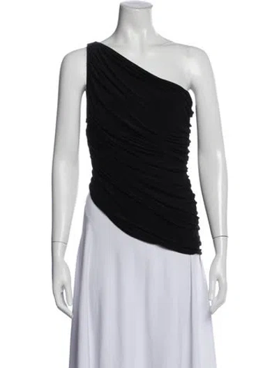 Pre-owned Norma Kamali One-shoulder Sleeveless Top In Black