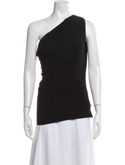 Pre-owned Norma Kamali One-shoulder Sleeveless Top In Black