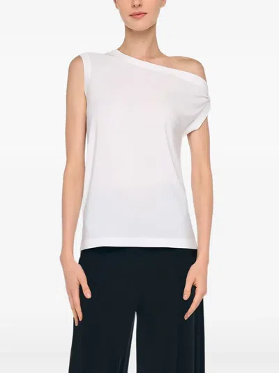 Norma Kamali One-shoulder Sleeveless Top In White