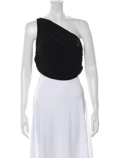 Pre-owned Norma Kamali One-shoulder Sleeveless Top In Black