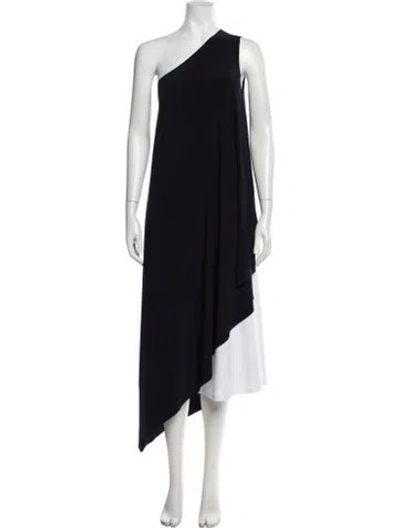 Pre-owned Norma Kamali One-shoulder Sleeveless Top In Blue