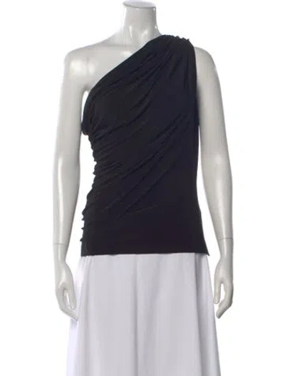 Pre-owned Norma Kamali One-shoulder Sleeveless Top In Blue