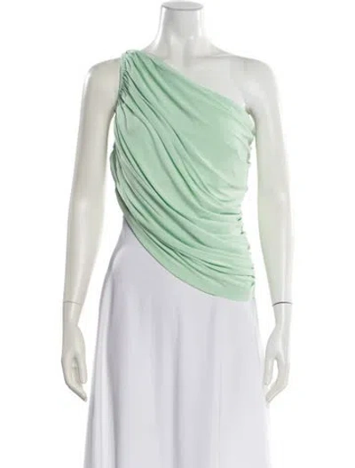 Pre-owned Norma Kamali One-shoulder Sleeveless Top In Green
